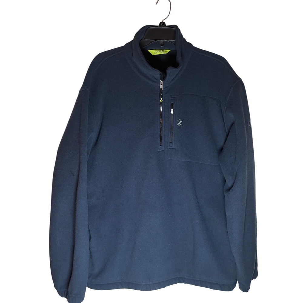 IZOD‎ Performax Mens XL Blue Fleece 1/4 Zip Pullover Jacket